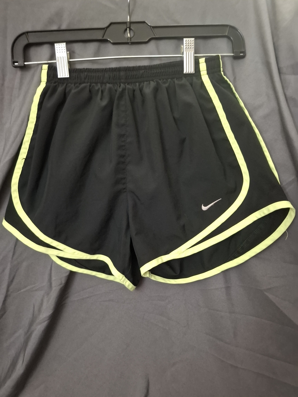 Nike Women’s Black Running Shorts with Neon Yellow Trim